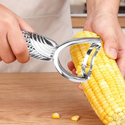 Corn Peeler, Aluminum Stainless Alloy Cobb Kernel Remover Stripping Tool with Non-Slip Handle Stripper & Cutter shucker gobbler Husker Sheller Thresher for Corn on the Cob Kitchen Chef Salads
