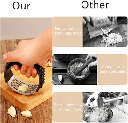Bestac Stainless Steel Garlic Press, for Kitchen Use, Easy-Clean & Ergonomic Handle for Easily Crushing, Cooking Gadget (1)