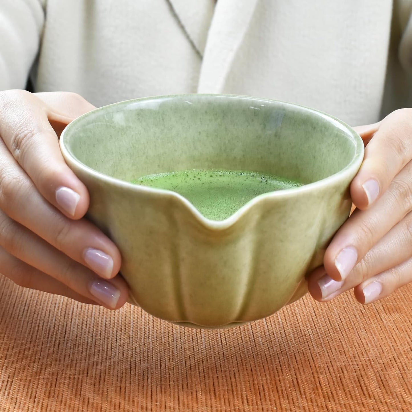 Artcome 4 Pcs Japanese Matcha Tea Set - Matcha Bowl with Pouring Spout, Matcha Whisk, Tea Scoop, Whisk Holder, Handmade Matcha Ceremony Kit For Japanese Tea Ceremony, Rose