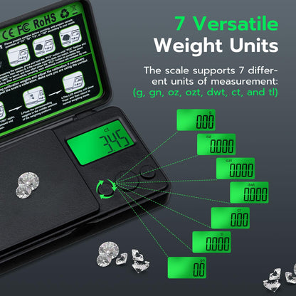 Mcbazel Digital Pocket Gram Scale 500g x 0.01g High Precision Mini Kitchen Scale with LCD Display for Food, Jewelry, Coin, Coffee, Grains, Powder Medicine