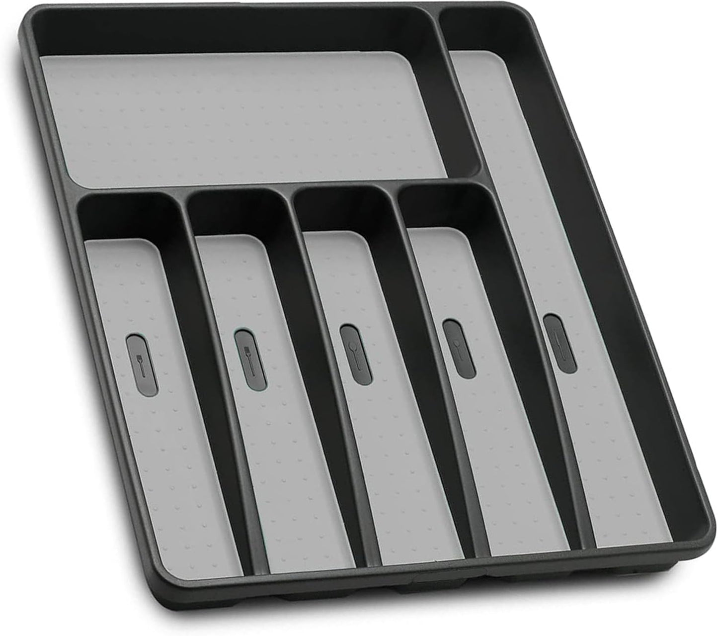 Loyareal Silverware Organizer Utenisl Organizer Holder Kitchen Drawer Organizer Plastic Silverware Tray for Drawer Flatware Organizer 5 Compartment White