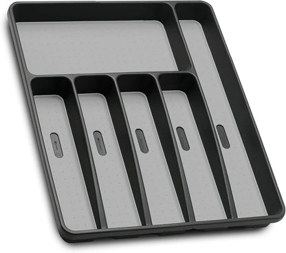Loyareal Silverware Organizer Utenisl Organizer Holder Kitchen Drawer Organizer Plastic Silverware Tray for Drawer Flatware Organizer 5 Compartment White