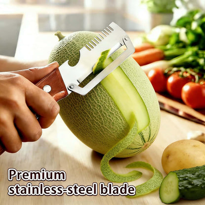 2Pack Multi-Functional Vegetable Peeler for Kitchen, 3 in 1 Stainless Steel Kitchen Tool for Fruit Apple Potato Pumpkin Papaya, Gifts for Mom