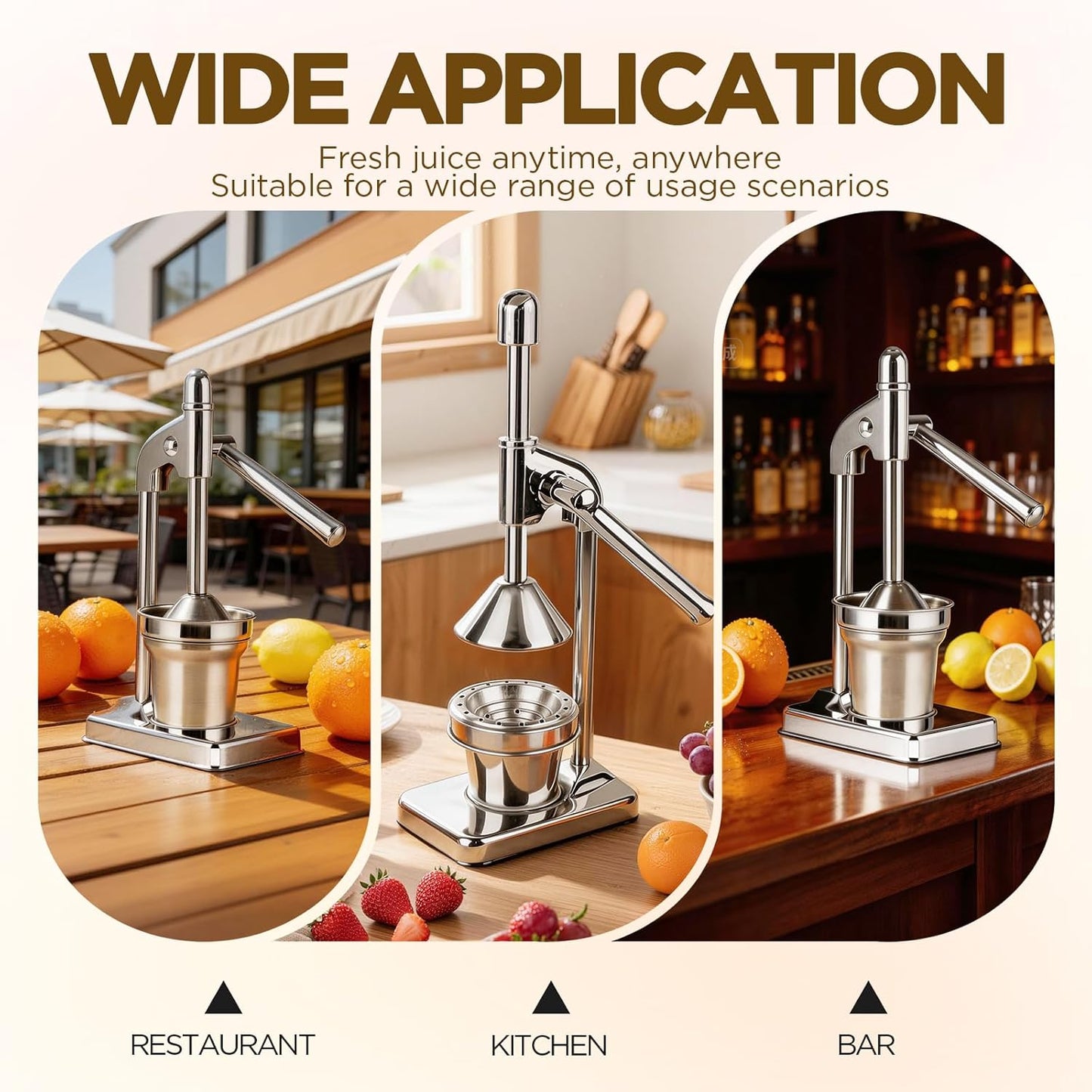 Cast Iron Juicer,Manual Juicer Hand Press,Orange Lemon Squeezer,Heavy Duty Manual Juicer,Professional Citrus Juicer Fruit Juice -Stainless Steel,Easy to Clean Black