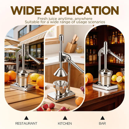Cast Iron Juicer,Manual Juicer Hand Press,Orange Lemon Squeezer,Heavy Duty Manual Juicer,Professional Citrus Juicer Fruit Juice -Stainless Steel,Easy to Clean Black