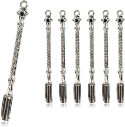 6-Pack Mini Spoons Metal Tiny Shovels 3-Inch Small Medicine Spoon for Home Kitchen Spices, Necklace Charms Pendants DIY Craft Making (Multicolor)