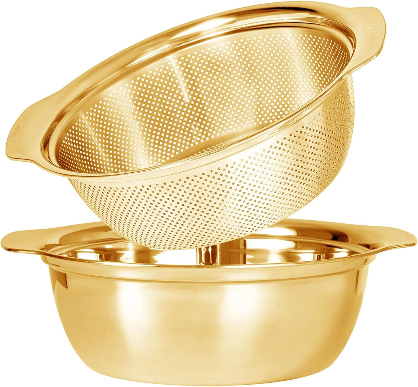 Paoli 304 Stainless Steel Fine Mesh Colander Set, 1.5QT Large Capacity Strainer with Mixing Bowl — Rinse Fruits, Veggies, Rice & Drain Pasta, Dishwasher Safe (2-Piece)