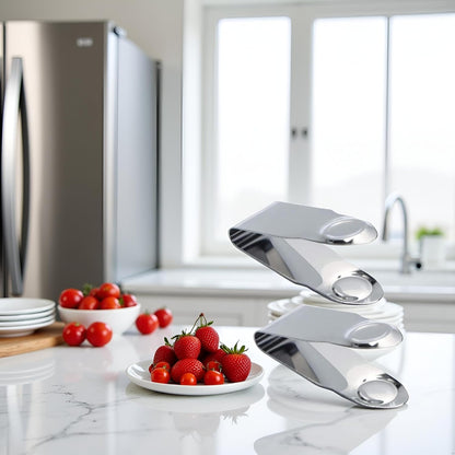 Stainless Steel Strawberry Huller Fruit Stem Remover Home Kitchen Tools for Cherry Tomato, Silver, 2.8 * 1, 2PCS