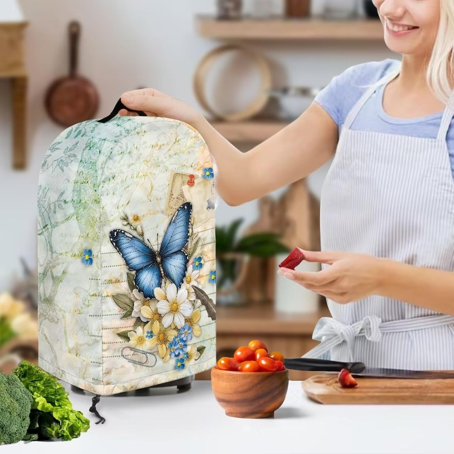 Coffee Pastry Blender Dust Cover with Drawstring Field Stand Mixer or Coffee Maker Cover Anti Fingerprint Polyester Appliance for Home Kitchen Decor