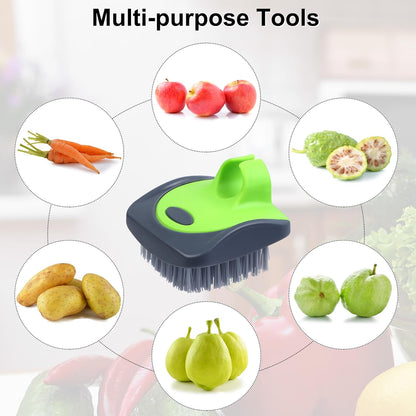 Aodaer 4 Pieces Vegetable Brush Potato Scrubber Brush Silicone Hard and Soft Side Fruit Cleaning Tools for Delicate or Tough-Skinned Vegetables