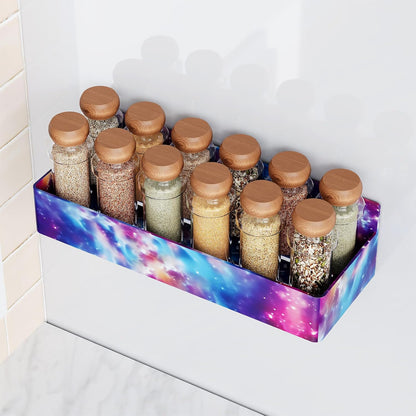 Mystozer Magnetic Spice Rack for Refrigerator, Kitchen Organizer and Storage Shelf, Black (4 Pack)…