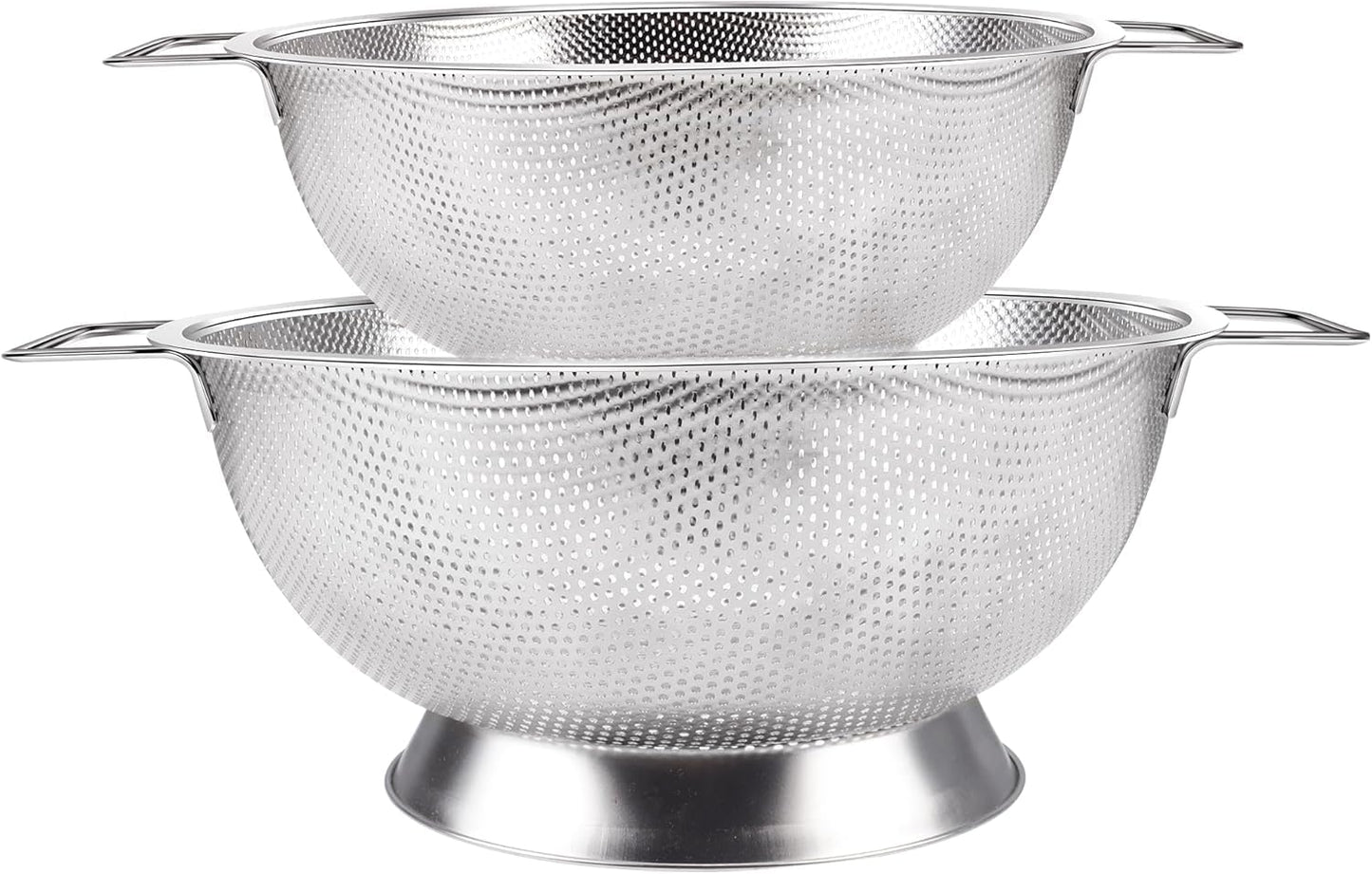 Kaishun Colander Stainless Steel 3-Quart, Kitchen Strainer for Pasta, Fruits Vegetables, Dishwasher Safe