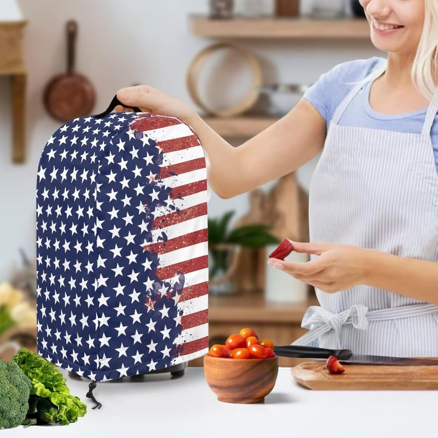 Coffee Pastry Blender Dust Cover with Drawstring Field Stand Mixer or Coffee Maker Cover Anti Fingerprint Polyester Appliance for Home Kitchen Decor