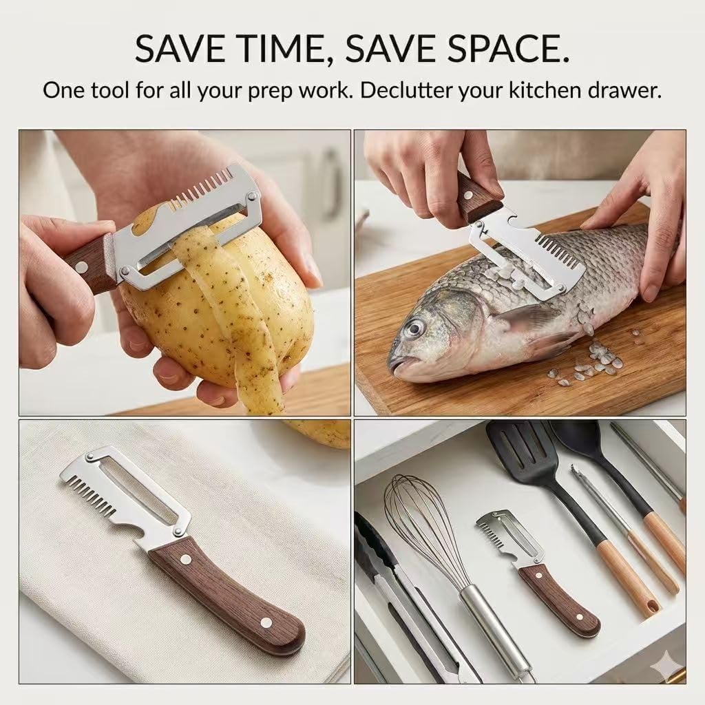 Vegetable Peeler, Peelers For kitchen,Kitchen Peeler with Stainless Steel Blade for Effortless Peeling, Slicing & Easy Grip Handle (1)