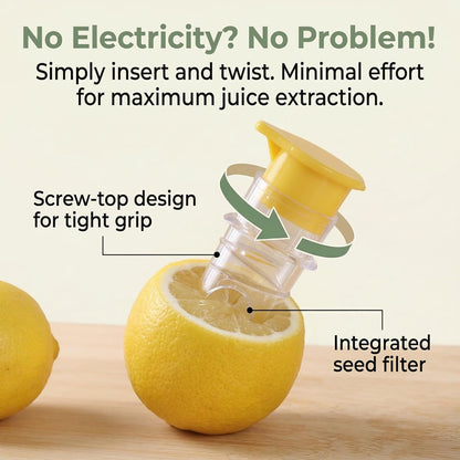 Lemon Mini Squeezer, Screw Top Lemon squeezer Juicer Mini Manual Squeezer, Portable Juicer With Lid, Squeeze Lime for Drinks, Cocktails (Yellow +Green)