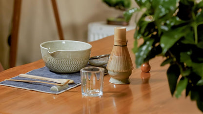 Matcha Whisk Set - 15 OZ Matcha Bowl with Spout and Bamboo Matcha Scoop - Bamboo Whisk (Chasen) - Matcha Kit for Japanese Tea Ceremony