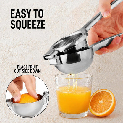 Lemon Squeezer Stainless Steel with Premium Quality Heavy Duty Solid Metal Squeezer Bowl - Large Manual Citrus Press Juicer and Lime Squeezer Stainless Steel - by Zulay Kitchen