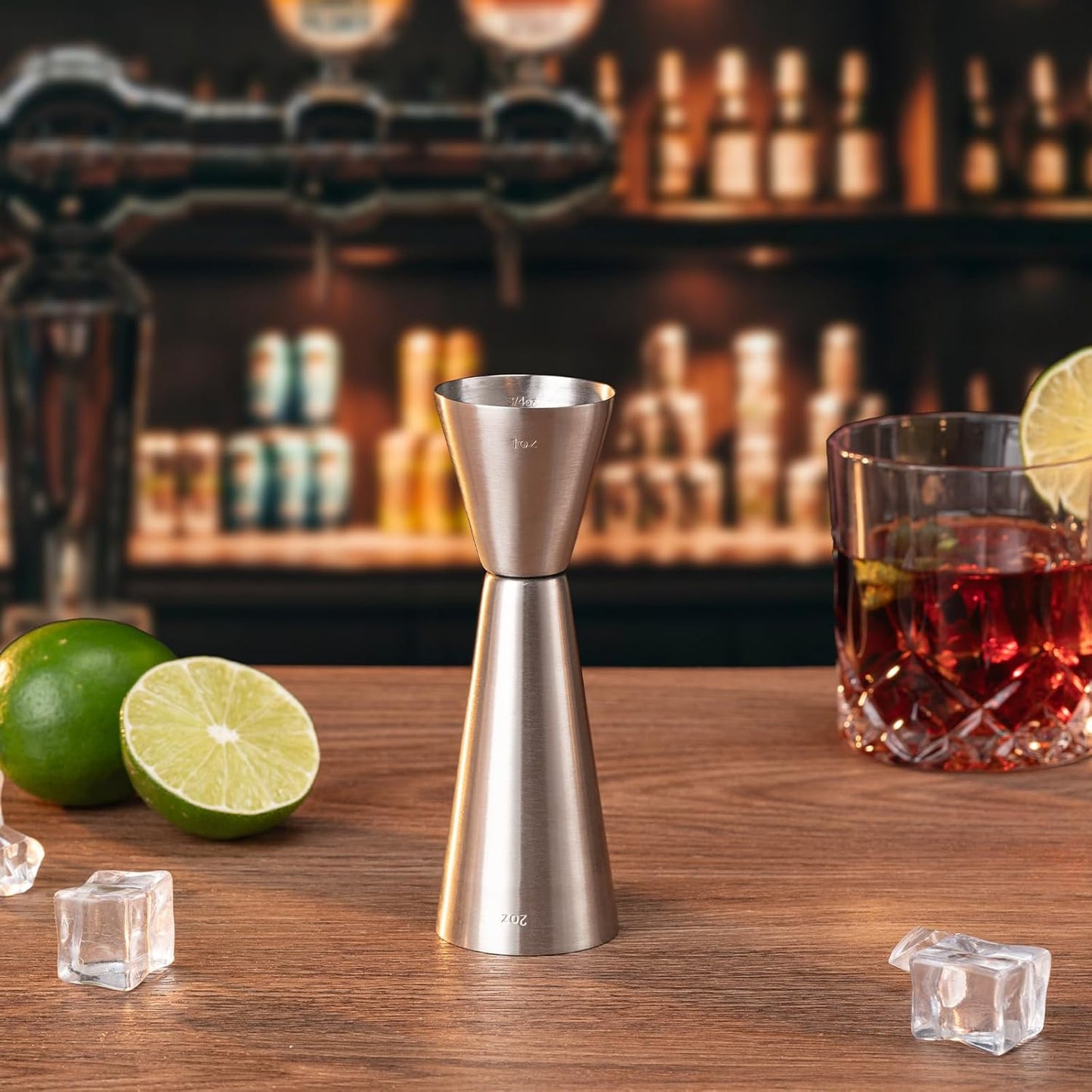 Briout Jigger for Bartending, Double Cocktail Jigger Japanese Premium 304 Stainless Steel Jigger 2 OZ 1 OZ with Measurements Inside