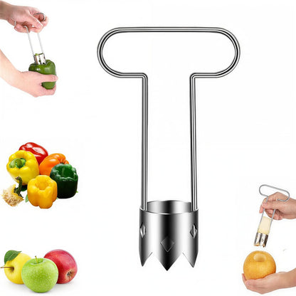 Pepper Corer Seed Remover Tool, 2026 Upgraded Stainless Steel Fruite Corer, Reusable Washable Fruite Cutter Pepper Seed Remover, For Vegetables Fruit Kitchen Gadget (A1)