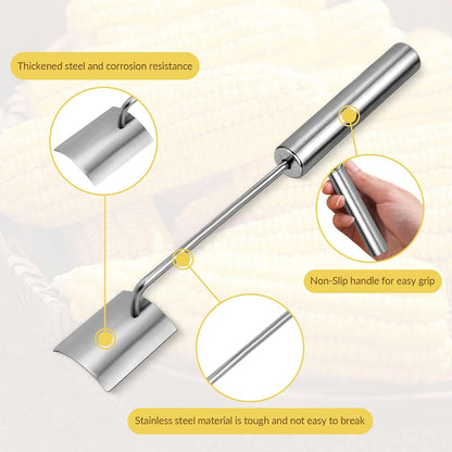 Upgrade 2 Pack Corn Peeler Stainless Steel Corn Cob Stripper Tool Corn Thresher from the Cob, Removes Corn Kernels From Corn Cobs In Seconds, Kitchen Gadget Set