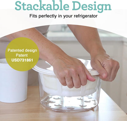 Euro Cuisine GY50 Greek Yogurt Maker with Ultra Fine Mesh Strainer Basket, BPA Free, Patented Greek Yogurt Strainer for Homemade Greek Yogurt (White)