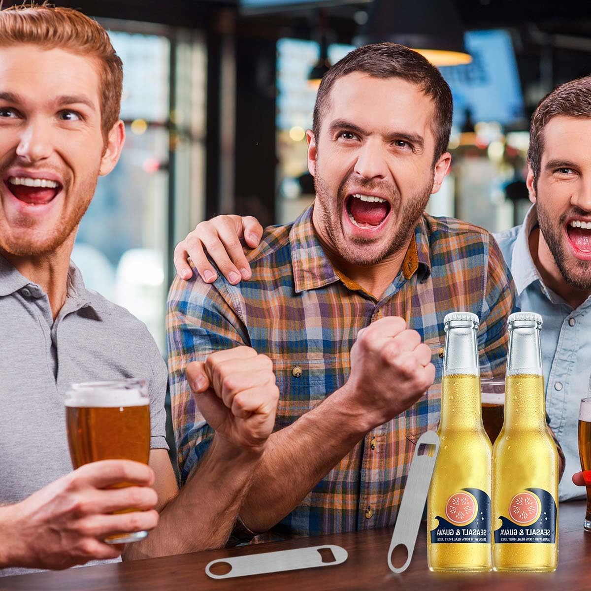 KISEER Heavy Duty Stainless Steel Flat Bottle Opener, 6 Pack Beer Bottle Opener for Kitchen, Bar or Restaurant