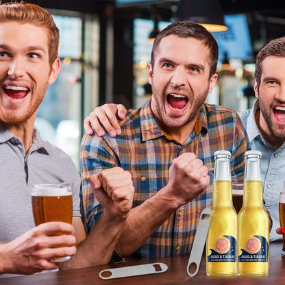 KISEER Heavy Duty Stainless Steel Flat Bottle Opener, 6 Pack Beer Bottle Opener for Kitchen, Bar or Restaurant