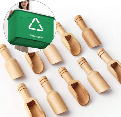 Arroyner 30 PCS Mini Wooden Spoon Mini Bamboo Spoons Small Bath Salt Spoon Small Spice Spoons for Sugar Scrubs, Spices, Bath Salts, Cooking