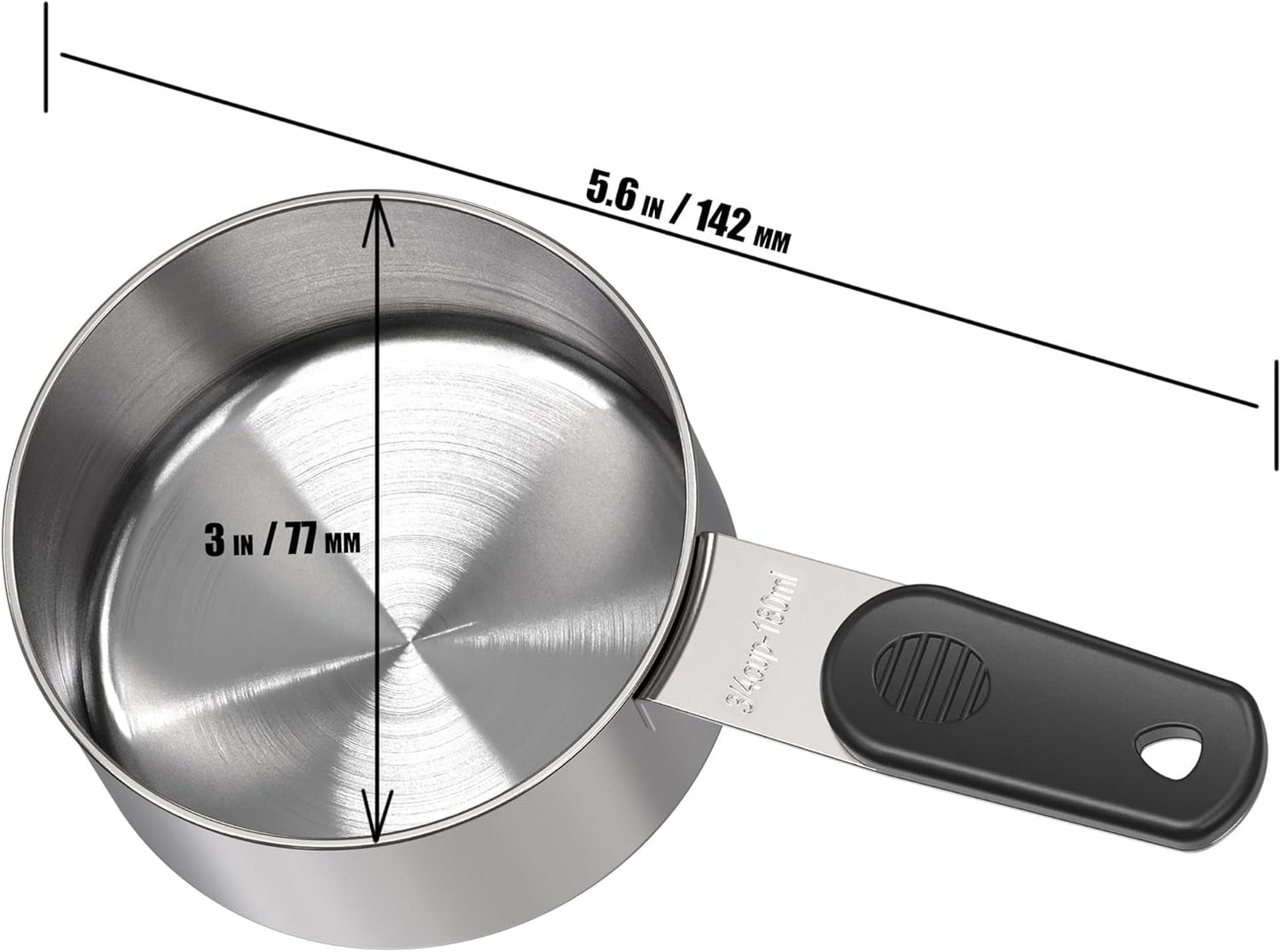 DOTINGHUX 1/3 Cup Magnetic Grips Stainless Steel Measuring Cup -1PCS