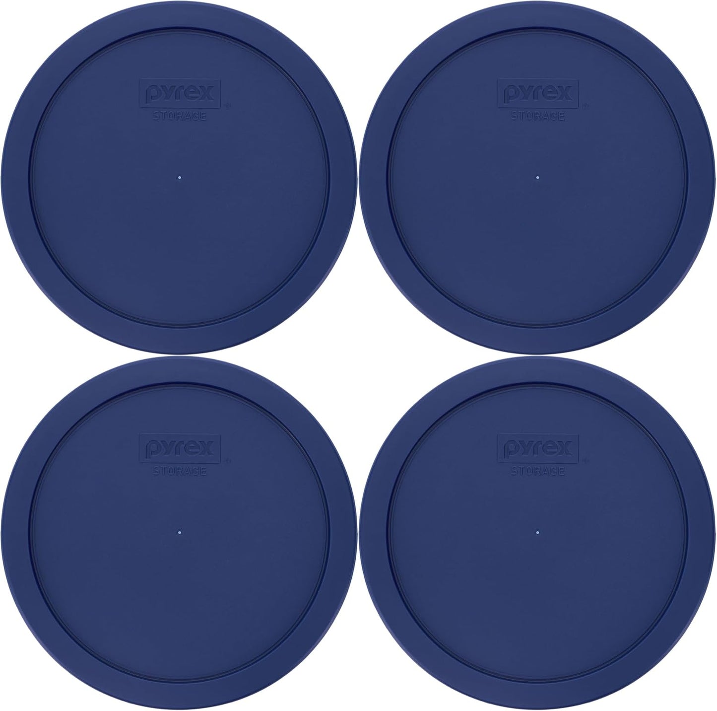 Pyrex 7402-PC Blue Food Storage Replacement Lid (This Lid Fits the Pyrex 7402 6-Cup SCULPTED MIXING BOWL and 7203 7-Cup Glass Bowl) (8-Pack) - Made in USA