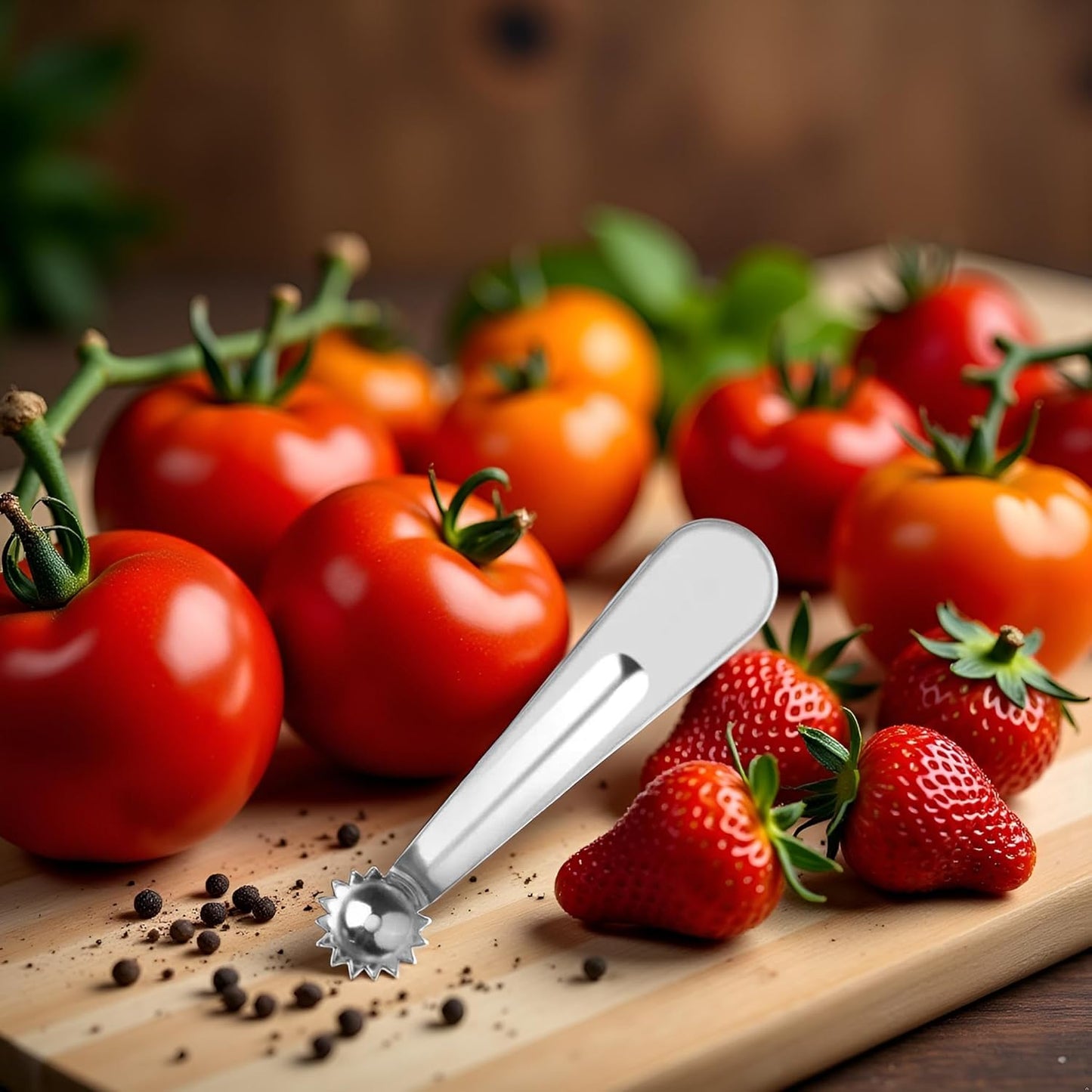 1Pc Tomato Corer Tool, Tomato Corer Remover, Tomato Top Stem Remover, Strawberry Corer Remover Tool, Strawberry Stainless Steel Stem Remover Tool, Portable Tomato Top Stem