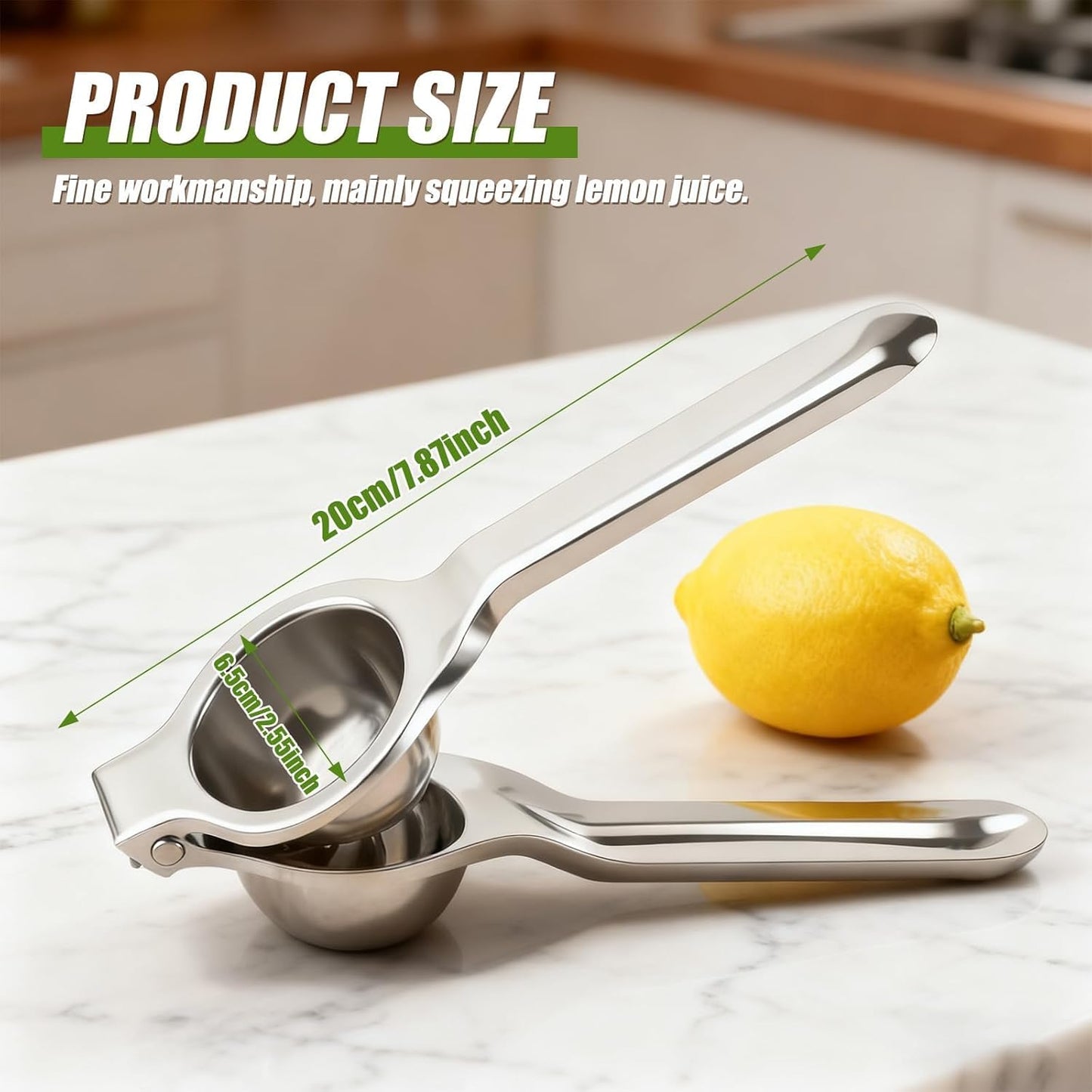 Stainless Steel Manual Juicer Citrus, Lemon Squeezer, Fruit Juicer Lime Press Metal, Professional Hand Juicer Kitchen Tool Bar Juicer for Bartender Accessories