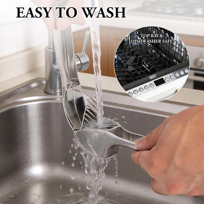 Heavy Duty Professional Garlic Press & Mincer - Rust-Proof, Dishwasher Safe with Easy-Grip Handle - Silver