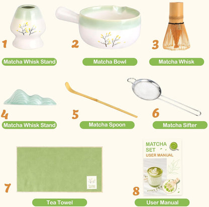 Matcha Whisk Set, Matcha Set Home and Kitchen, Matcha Kit Handled Matcha Bowl Tea Set, Christmas Gifts for Women Mom, Kitchen Decor And Accessories, Matcha Sifter Tea Cup Set Christmas Kitchen Decor
