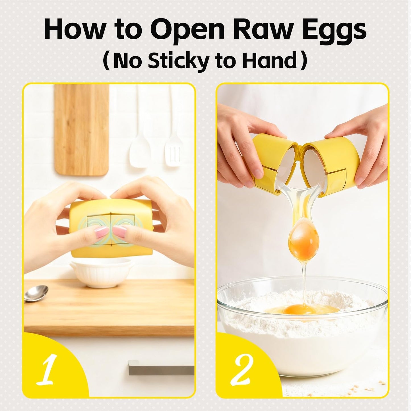 Upgraded 2 in 1 Egg Shell Opener, Hard Boiled Egg Peeler with Piercer, Cute Egg Cracker for Raw Eggs, Egg Separator for Home Kitchen Gadgets Tool