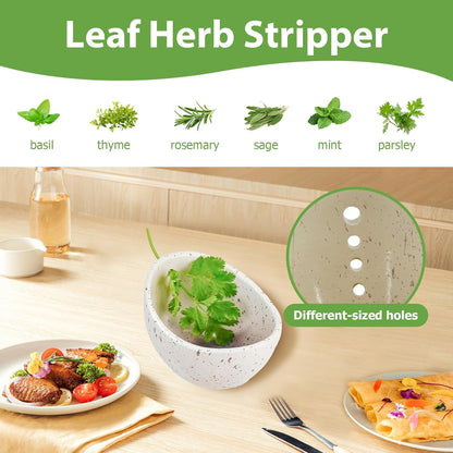 Hamblin Pottery Herb Stripper Bowl, Handmade Resin Herb Stripper Tool with Multiple Hole Sizes, Efficient Leaf Removal for Rosemary Cilantro Parsley (Blue)