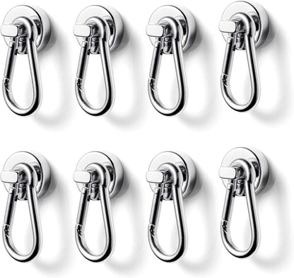 BTLIN Mini Magnetic Hooks, Strong Neodymium Magnet with Hook, Heavy Duty Small Metal Hanging Hook Max Load 18 lbs for Kitchen Fridge Grill Office 12 Pack