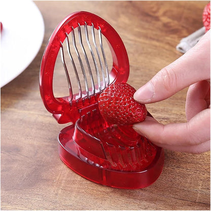 yongduogongsi Strawberry Slicer Cutter Strawberry Corer Strawberry Huller Fruit Leaf Stem Remover Salad Cake Egg Tools Kitchen Accessories