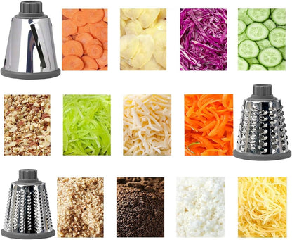Cheese Grater with Handle,Multifunctional Rotary Cheese Grater,Kitchen Cheese Shredder Can Easily Chop Vegetables,Potatoes,Carrots,Etc.The Suction Cup is Stable and Easy to Clean (light green)