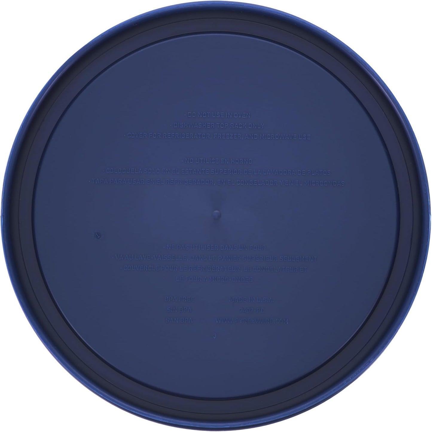 Pyrex 7402-PC Blue Food Storage Replacement Lid (This Lid Fits the Pyrex 7402 6-Cup SCULPTED MIXING BOWL and 7203 7-Cup Glass Bowl) (8-Pack) - Made in USA