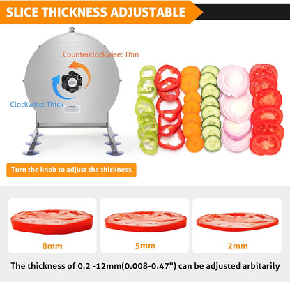WICHEMI Electric Vegetable Slicer Commercial Fruit Slicing Machine Potato Slicer Electric Cabbage Shredder Machine 2 IN 1 Manual Electric Vegetable Cutter Stainless Steel Food Slicer