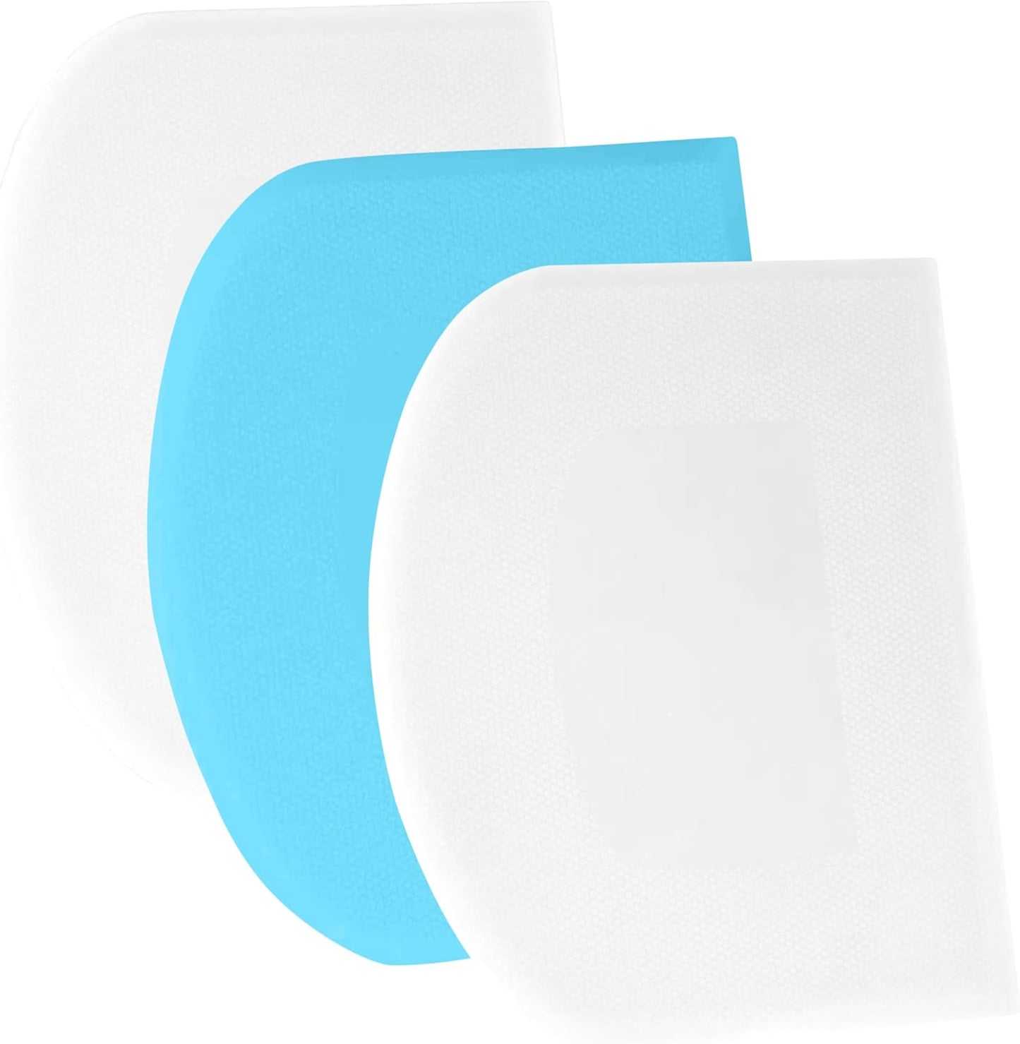 SURDOCA Dough Scraper Bench Scraper - 3P 4.7x3.7" Plastic Flexible Bowl Scraper, Sharp Edge & Angles Cake Scraper. Non-Slip Bakeware Decorating Tools Sculpting & Modeling Tools - Pure White - Colors B