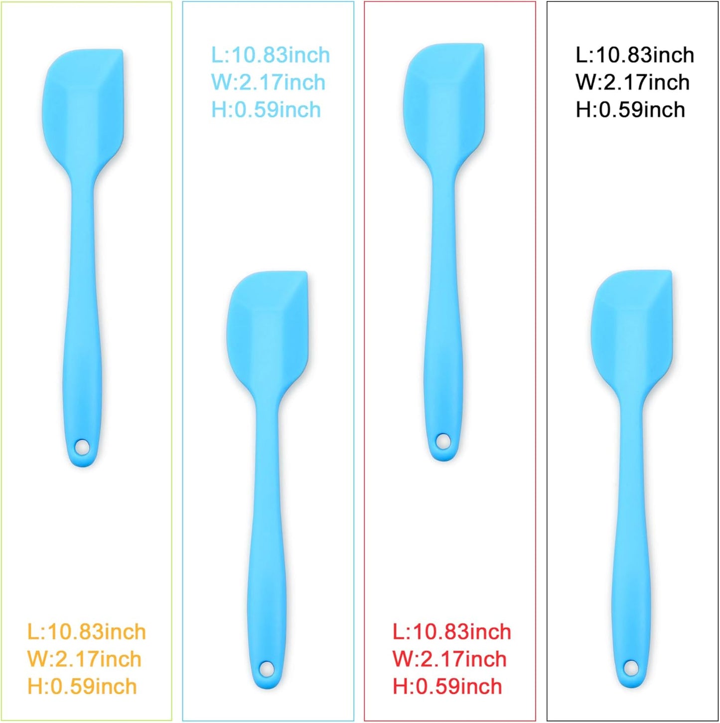 Silicone Spatula 4-piece Set, Heat-Resistant Spatulas, Non-stick Rubber Spatulas with Stainless Steel Core