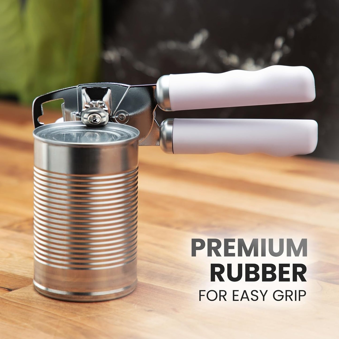 Zulay Kitchen Heavy Duty Stainless Steel Can Opener Manual with Bottle Opener - Rust Proof Manual Can Opener With Turn Knob & Comfy Soft Grip Handles - Cherry Red - Colors B