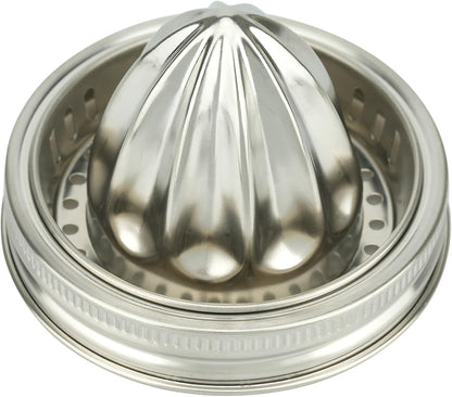 2 Pcs Juicer Lid for Mason Jar 3.38 inch Wide Mouth Stainless Steel Orange Lemon Hand Squeezer Manual Juicers