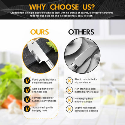 3pcs New Stainless Steel Multi-purpose Julienne Peeler, Vegetable Julienne Slicer Handheld, Quick & Easy Kitchen Shredder Tool, Comfortable Handle & Hanging Hole for Carrot, Cucumber