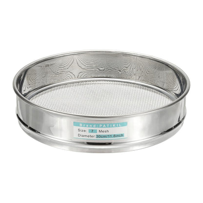 PATIKIL 10 Mesh(2mm) Lab Sieve, 11.8"(30cm) Diameter Sifting Screen 304 Stainless Steel Wire Cloth Fine Mesh Sieve for Industrial Laboratory Home Soil Sifter Dry Sift Screens Hash