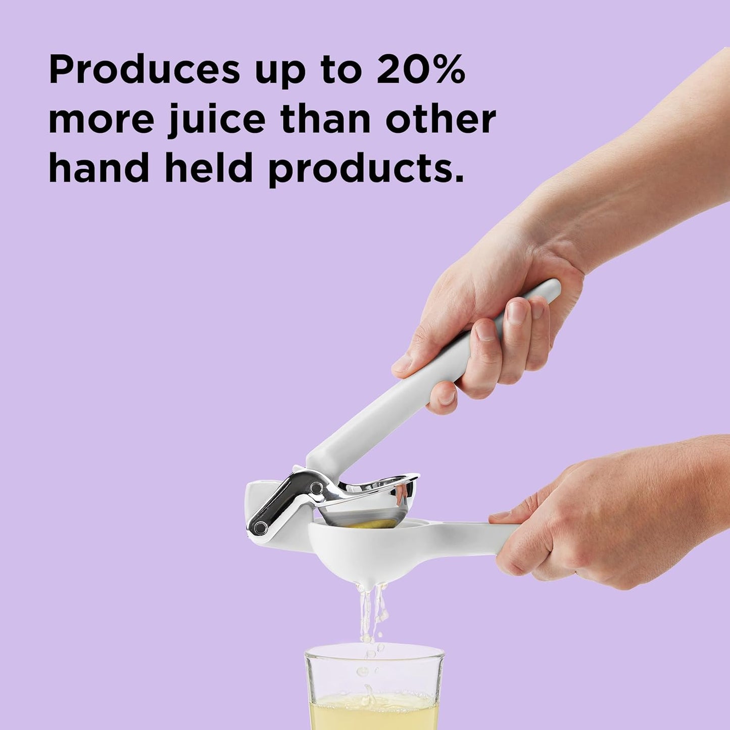 Chef'n FreshForce Lemon Squeezer Citrus Juicer, Manual Hand Press with Dual-Gear Power for Maximum Juice Extraction, Durable, Lime Green