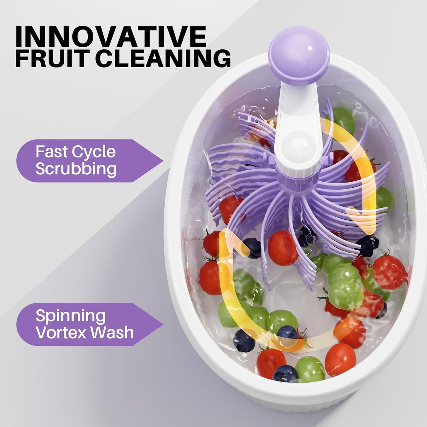 JOYMOOP Fruit Cleaner Spinner JOYLOOP, Large Fruit Washer Spinner, Fruit Cleaner Spinner with Fruit Washer Bowl, Vegetable Fruit Spinner Washer,Fruit and Vegetable Scrubber