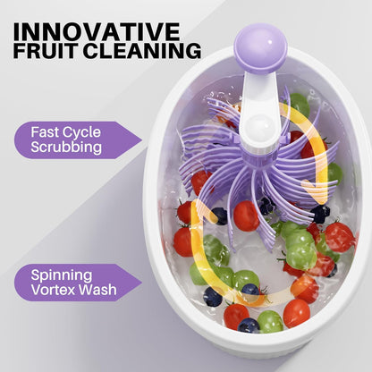 JOYMOOP Fruit Cleaner Spinner JOYLOOP, Large Fruit Washer Spinner, Fruit Cleaner Spinner with Fruit Washer Bowl, Vegetable Fruit Spinner Washer,Fruit and Vegetable Scrubber